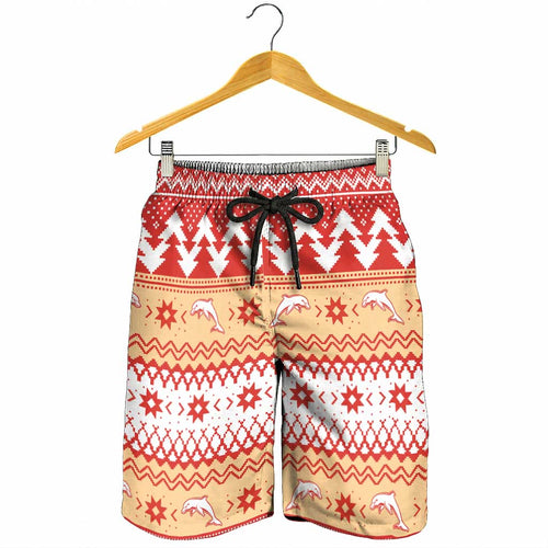 Redcliffe Strong Dolphins Shorts for Men Christmas Rugby League Spirit - Aussie Hoodie