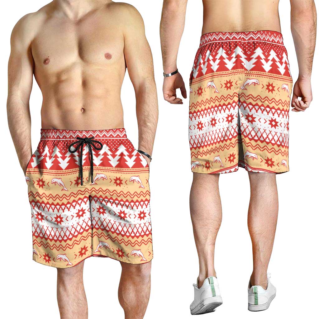 Redcliffe Strong Dolphins Shorts for Men Christmas Rugby League Spirit - Aussie Hoodie