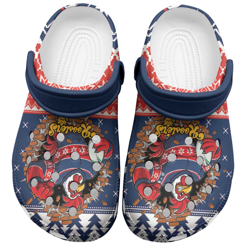 Roosters Xmas Glory Clogs Shoes Christmas Rugby League Spirit - Aussie Hoodie