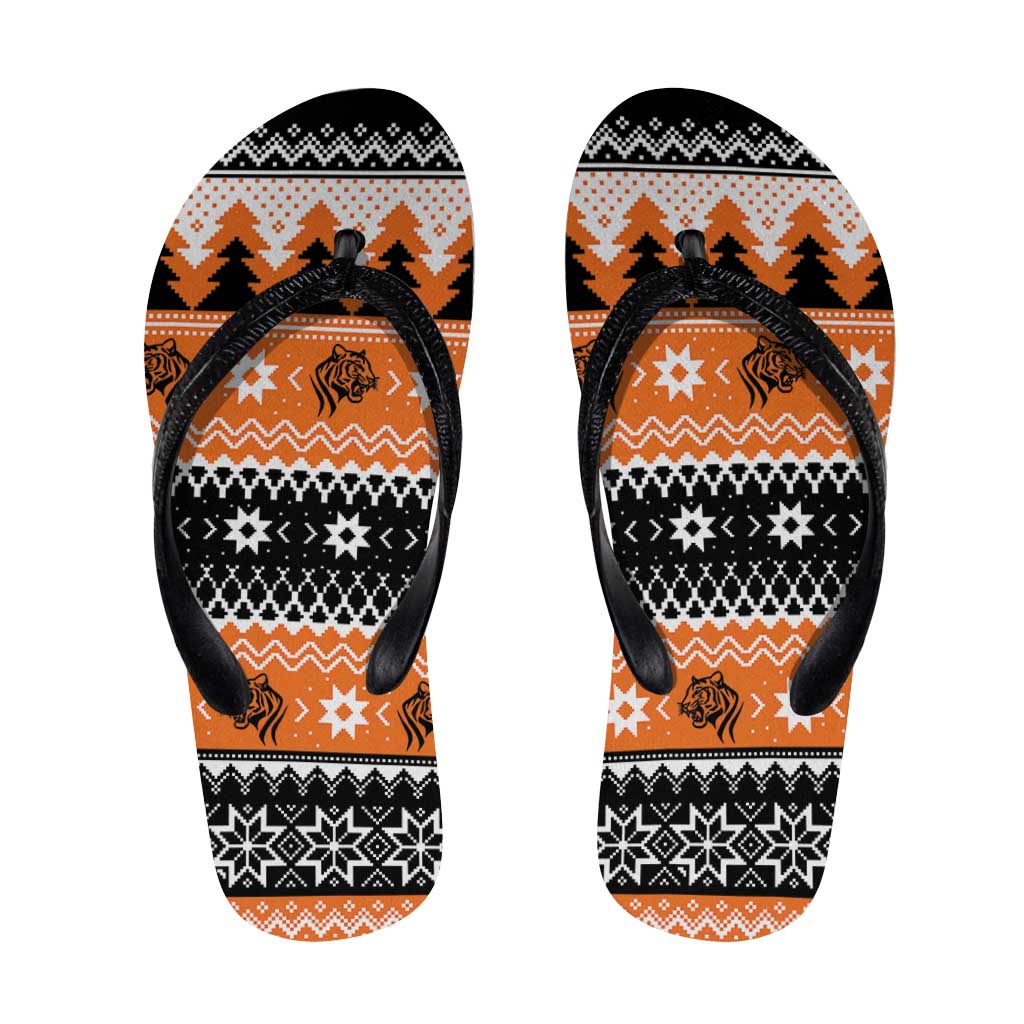 Santa Tiger Roar Flip Flops Christmas Rugby League Spirit - Aussie Hoodie
