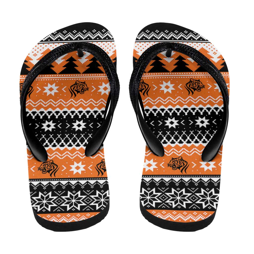 Santa Tiger Roar Flip Flops Christmas Rugby League Spirit - Aussie Hoodie