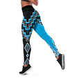 Sky Blue Niho Taniwha Mix Poutama Leggings Unique Taniko Aotearoa - Aussie Hoodie