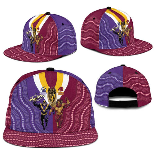 Storm And Broncos Rugby Snapback Cap Melbourne Brisbane Final Together Mascots Style - Aussie Hoodie