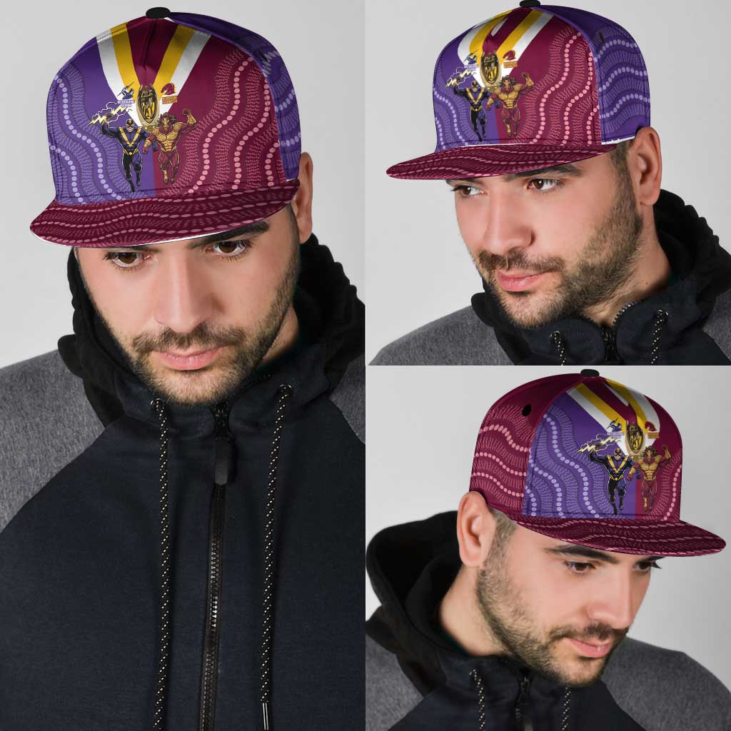 Storm And Broncos Rugby Snapback Cap Melbourne Brisbane Final Together Mascots Style - Aussie Hoodie