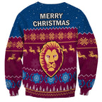 Brisbane Football Sweatshirt Lions Indigenous Merry Christmas LT14