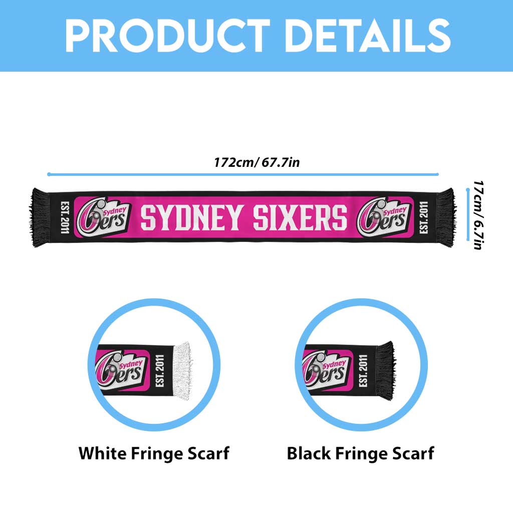 Sydney Sixers Cricket Personalised Ruffneck Scarf 2026 Go Champions
