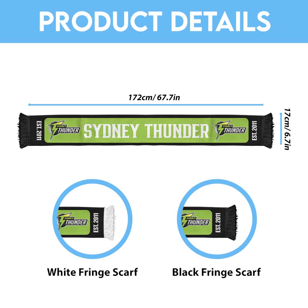 Sydney Thunder Cricket Personalised Ruffneck Scarf 2026 Go Champions