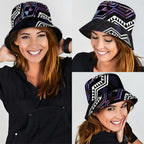 Taniko Aotearoa Mix Paua Shell Bucket Hat Niho Taniwha Lilac Glitter - Aussie Hoodie