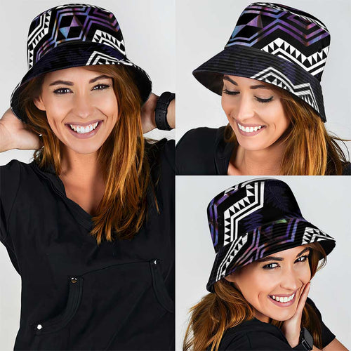 Taniko Aotearoa Mix Paua Shell Bucket Hat Niho Taniwha Lilac Glitter - Aussie Hoodie