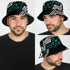 Taniko Aotearoa Mix Paua Shell Bucket Hat Niho Taniwha Turquoise Glitter - Aussie Hoodie
