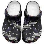 Taniko Aotearoa Mix Paua Shell Clogs Shoes Niho Taniwha Lilac Glitter - Aussie Hoodie
