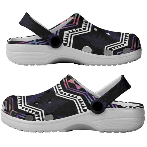 Taniko Aotearoa Mix Paua Shell Clogs Shoes Niho Taniwha Lilac Glitter - Aussie Hoodie