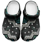 Taniko Aotearoa Mix Paua Shell Clogs Shoes Niho Taniwha Turquoise Glitter - Aussie Hoodie