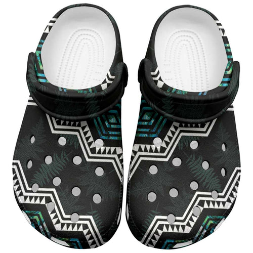 Taniko Aotearoa Mix Paua Shell Clogs Shoes Niho Taniwha Turquoise Glitter - Aussie Hoodie