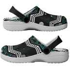 Taniko Aotearoa Mix Paua Shell Clogs Shoes Niho Taniwha Turquoise Glitter - Aussie Hoodie