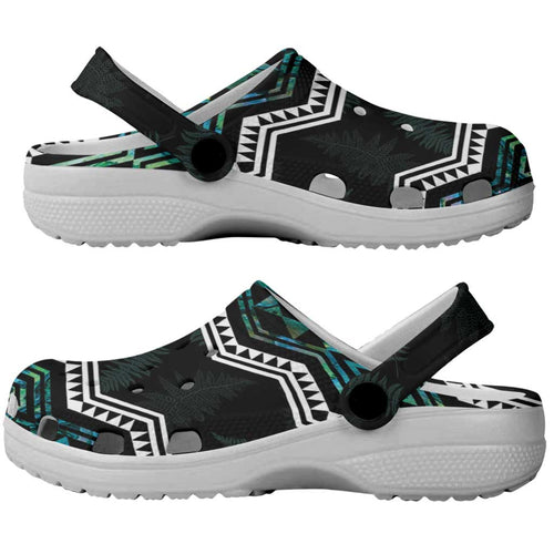 Taniko Aotearoa Mix Paua Shell Clogs Shoes Niho Taniwha Turquoise Glitter - Aussie Hoodie