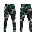 Taniko Aotearoa Mix Paua Shell Jogger Pants Niho Taniwha Turquoise Glitter - Aussie Hoodie