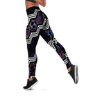Taniko Aotearoa Mix Paua Shell Leggings Niho Taniwha Lilac Glitter - Aussie Hoodie