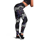 Taniko Aotearoa Mix Paua Shell Leggings Niho Taniwha Lilac Glitter - Aussie Hoodie