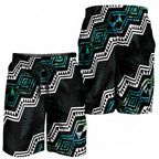 Taniko Aotearoa Mix Paua Shell Shorts for Men Niho Taniwha Turquoise Glitter - Aussie Hoodie