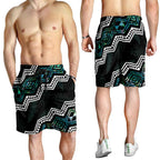 Taniko Aotearoa Mix Paua Shell Shorts for Men Niho Taniwha Turquoise Glitter - Aussie Hoodie