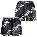 Taniko Aotearoa Mix Paua Shell Shorts for Women Niho Taniwha Lilac Glitter - Aussie Hoodie