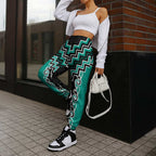 Teal Niho Taniwha Mix Poutama Jogger Pants Unique Taniko Aotearoa - Aussie Hoodie