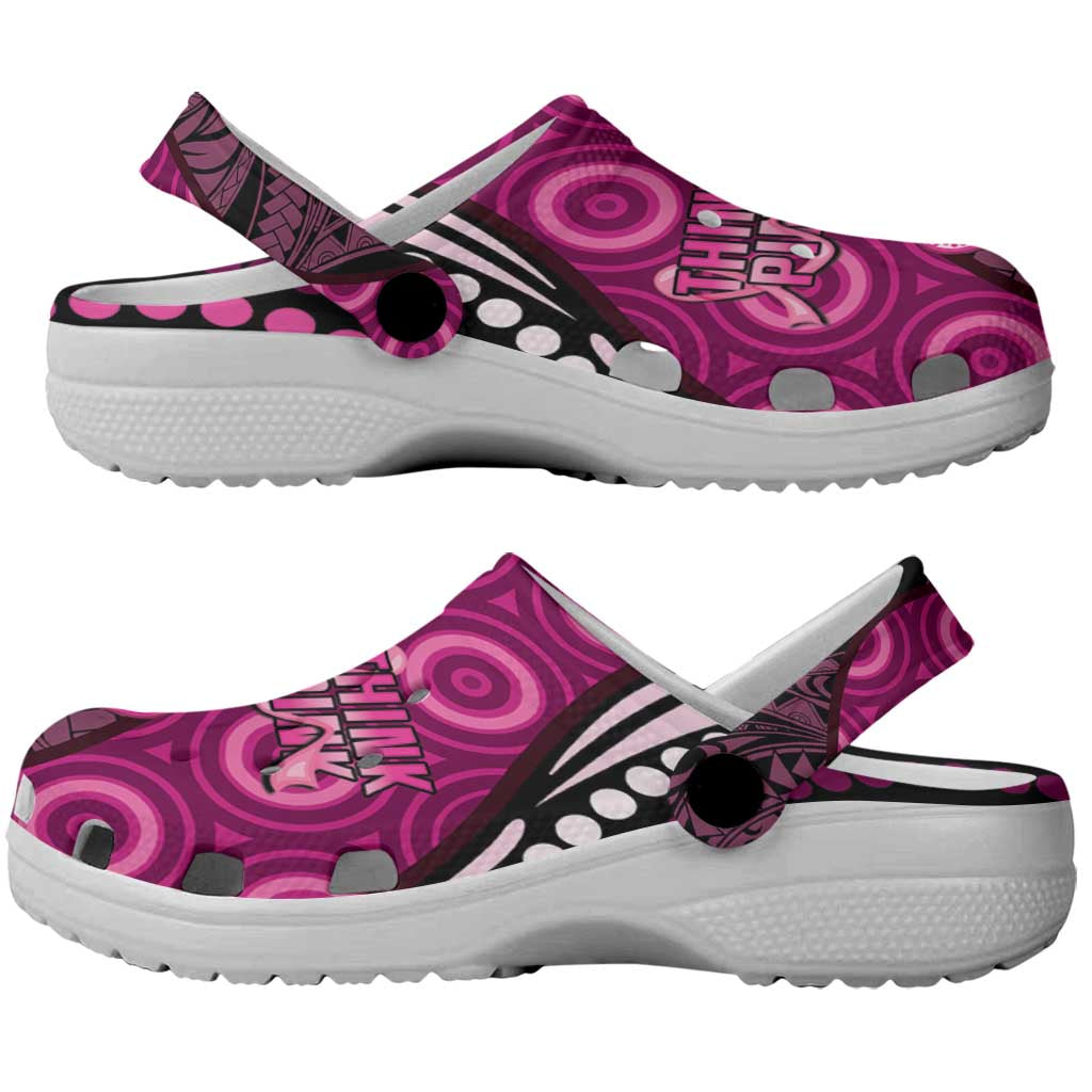Think Pink Breast Cancer Awareness Australia Clogs Shoes Butterfly Aboriginal Mix Polynesian Pattern - Aussie Hoodie