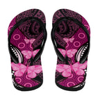 Think Pink Breast Cancer Awareness Australia Flip Flops Butterfly Aboriginal Mix Polynesian Pattern - Aussie Hoodie