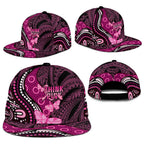 Think Pink Breast Cancer Awareness Australia Snapback Cap Butterfly Aboriginal Mix Polynesian Pattern - Aussie Hoodie