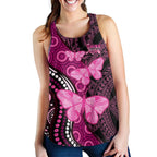 Think Pink Breast Cancer Awareness Australia Women Racerback Tank Butterfly Aboriginal Mix Polynesian Pattern - Aussie Hoodie