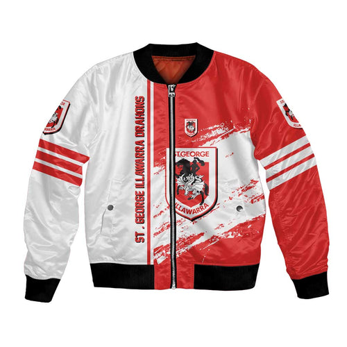 St. George Illawarra Dragons Bomber Jacket Quarter Style - NRL LT10