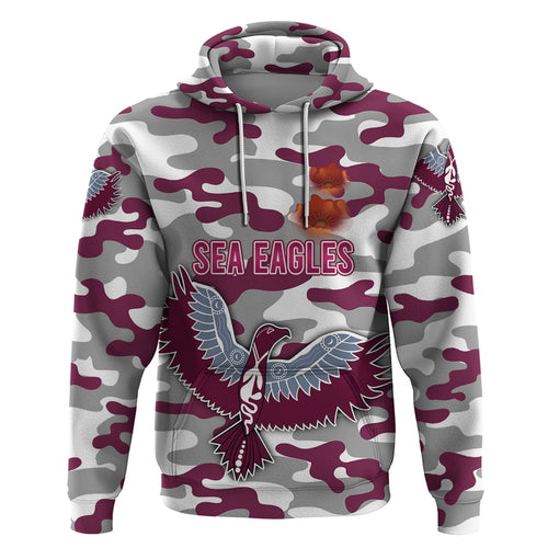 Manly Warringah Zip Hoodie Sea Eagles Anzac Day Camouflage