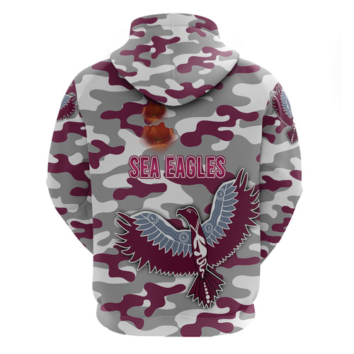 Manly Warringah Zip Hoodie Sea Eagles Anzac Day Camouflage