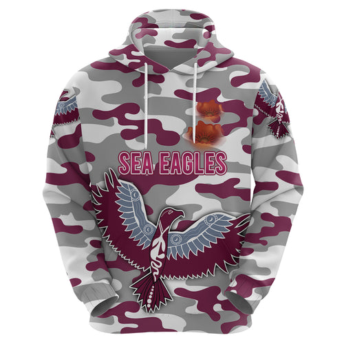 Manly Warringah Zip Hoodie Sea Eagles Anzac Day Camouflage