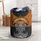 Personalized Wests Tigers Laundry Basket Polynesian Tribal Pattern Style