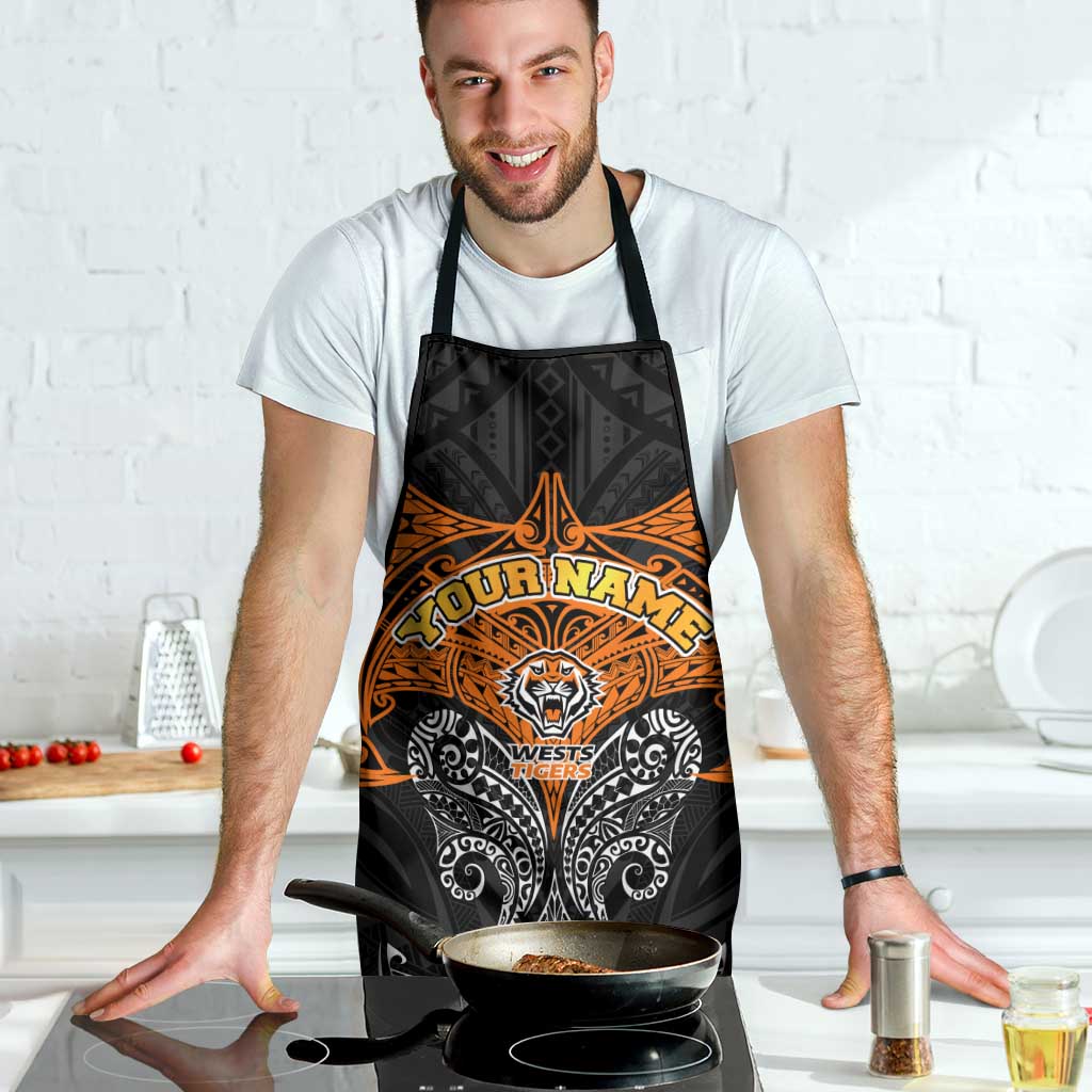 Personalized Wests Tigers Apron Polynesian Tribal Pattern Style