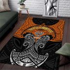Personalized Wests Tigers Area Rug Polynesian Tribal Pattern Style