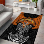 Personalized Wests Tigers Area Rug Polynesian Tribal Pattern Style