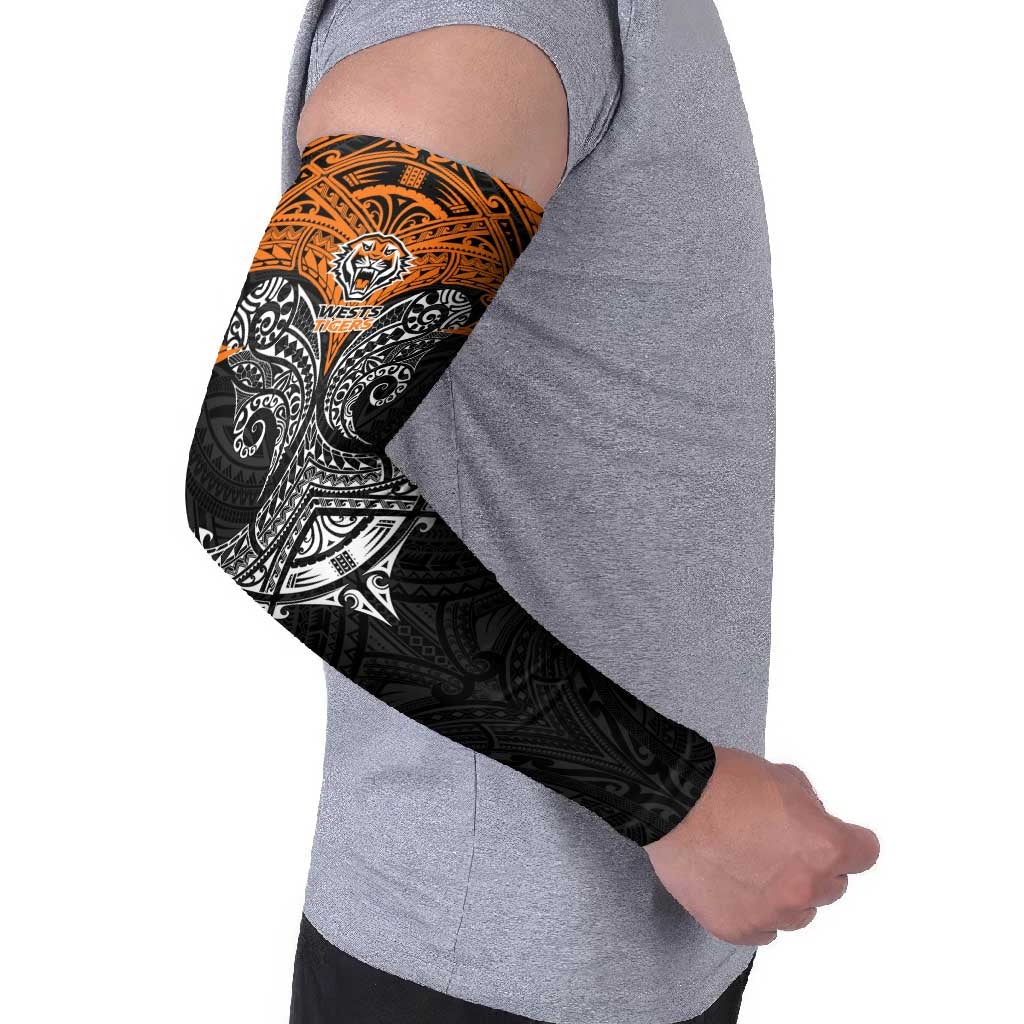 Personalized Wests Tigers Arm Sleeves Polynesian Tribal Pattern Style