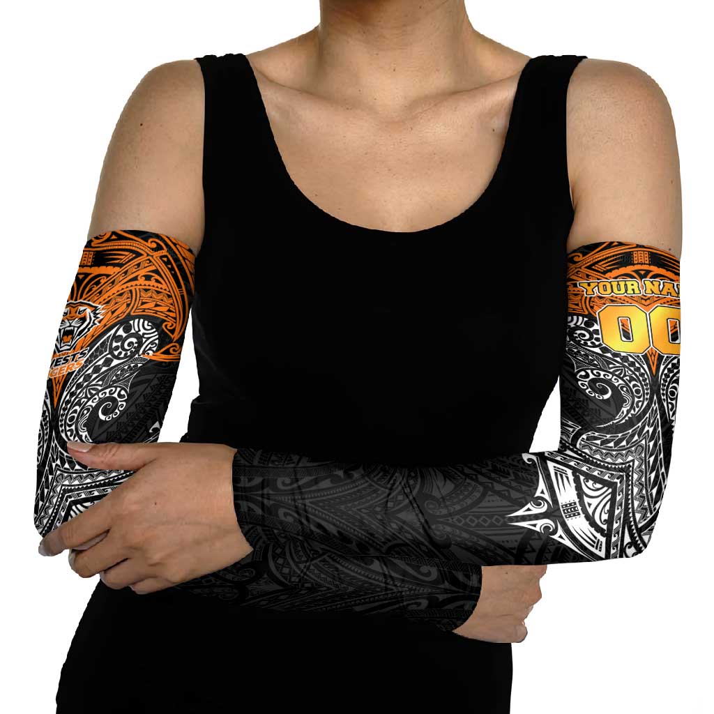 Personalized Wests Tigers Arm Sleeves Polynesian Tribal Pattern Style
