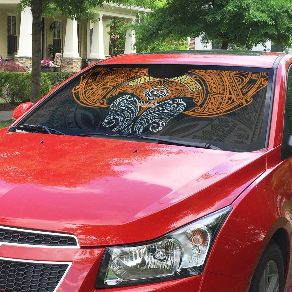 Personalized Wests Tigers Auto Sun Shade Polynesian Tribal Pattern Style