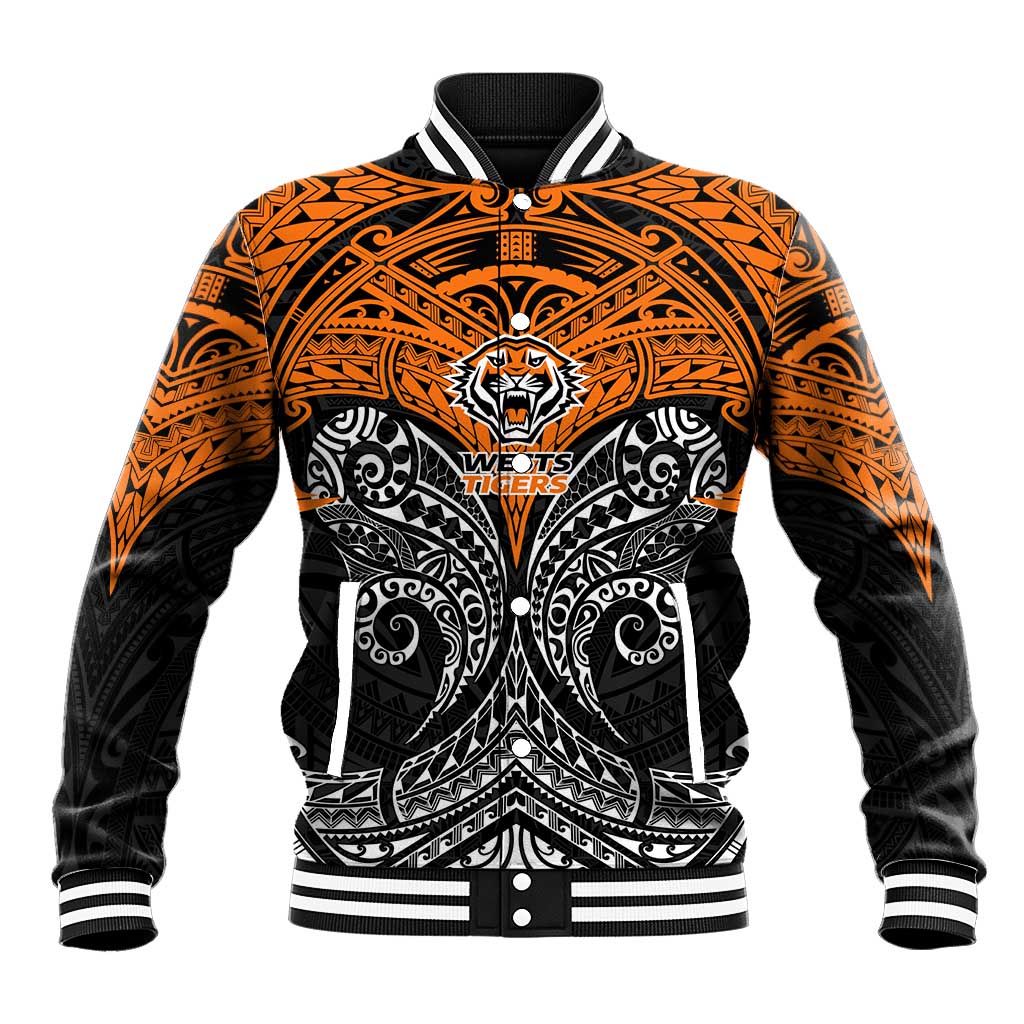 Personalized Wests Tigers Baseball Jacket Polynesian Tribal Pattern Style