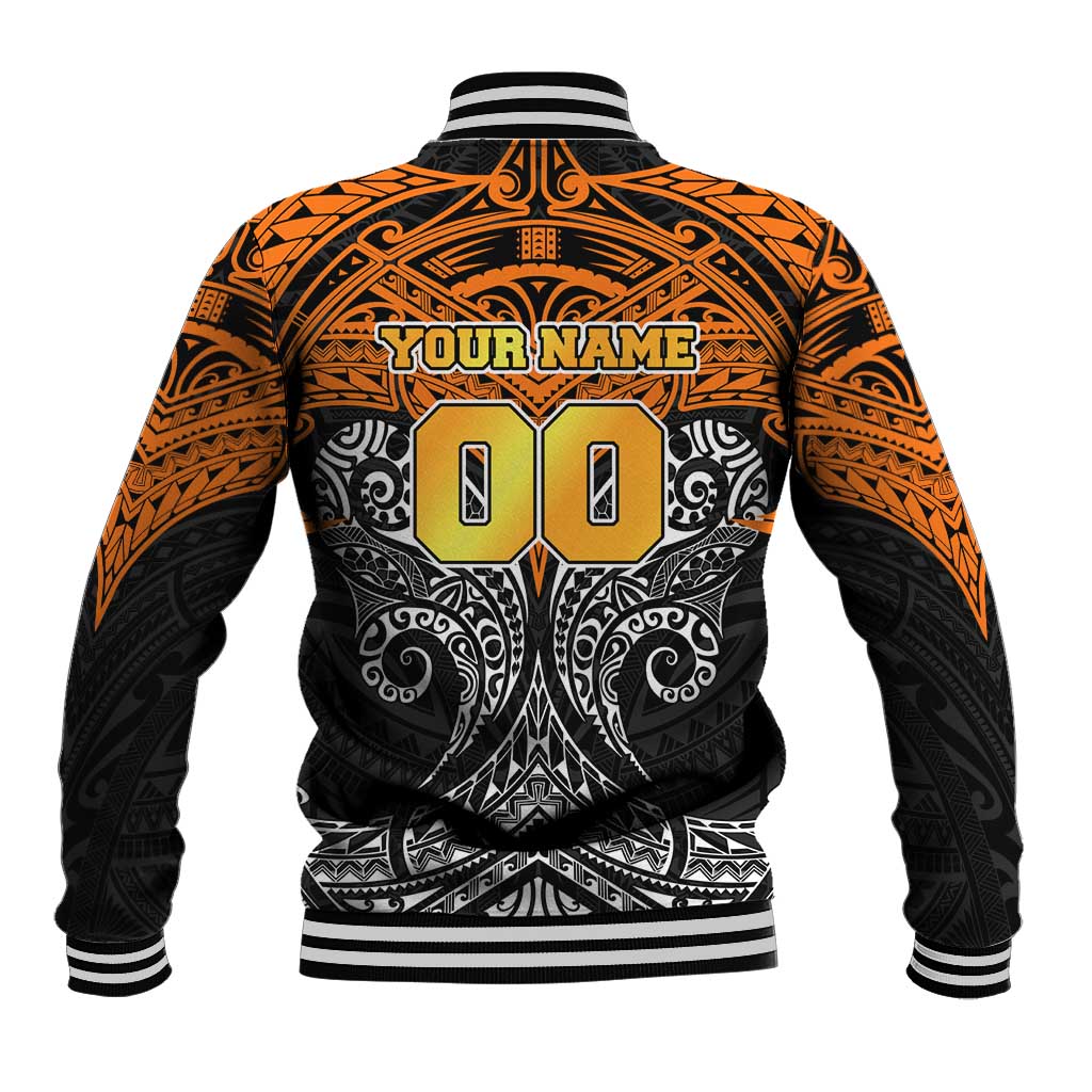 Personalized Wests Tigers Baseball Jacket Polynesian Tribal Pattern Style
