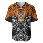 Personalized Wests Tigers Baseball Jersey Polynesian Tribal Pattern Style