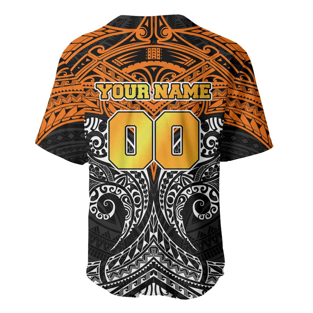 Personalized Wests Tigers Baseball Jersey Polynesian Tribal Pattern Style