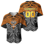 Personalized Wests Tigers Baseball Jersey Polynesian Tribal Pattern Style