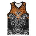 Personalized Wests Tigers Basketball Jersey Polynesian Tribal Pattern Style