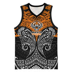 Personalized Wests Tigers Basketball Jersey Polynesian Tribal Pattern Style