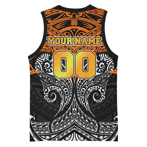 Personalized Wests Tigers Basketball Jersey Polynesian Tribal Pattern Style